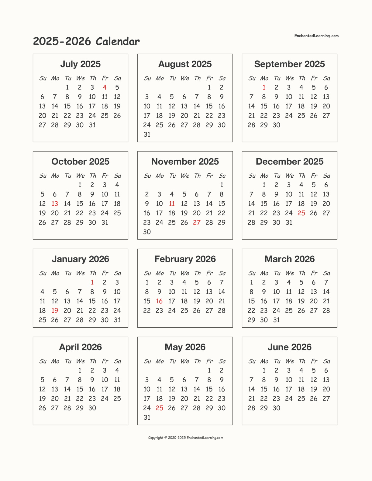 Academic Year Calendar 2025-26 Academic Year Calendar 2025-26