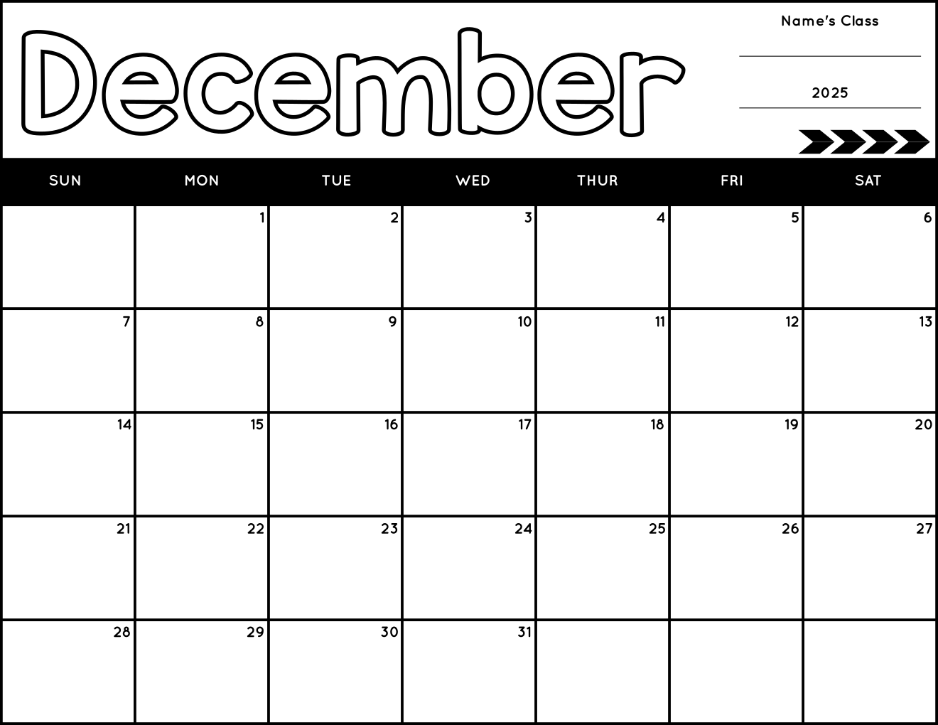 2025 Blank Monthly Calendar Template Printable Teaching Resources 2025 Blank Monthly Calendar Template Printable Teaching Resources