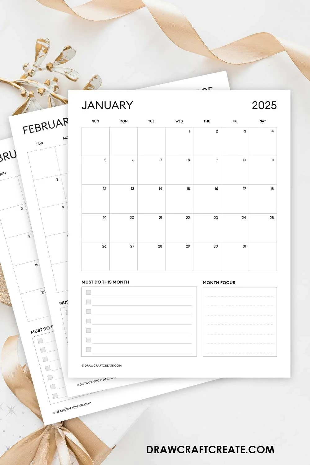 Blank 2025 Monthly Calendar Printable Free Blank 2025 Monthly Calendar Printable Free