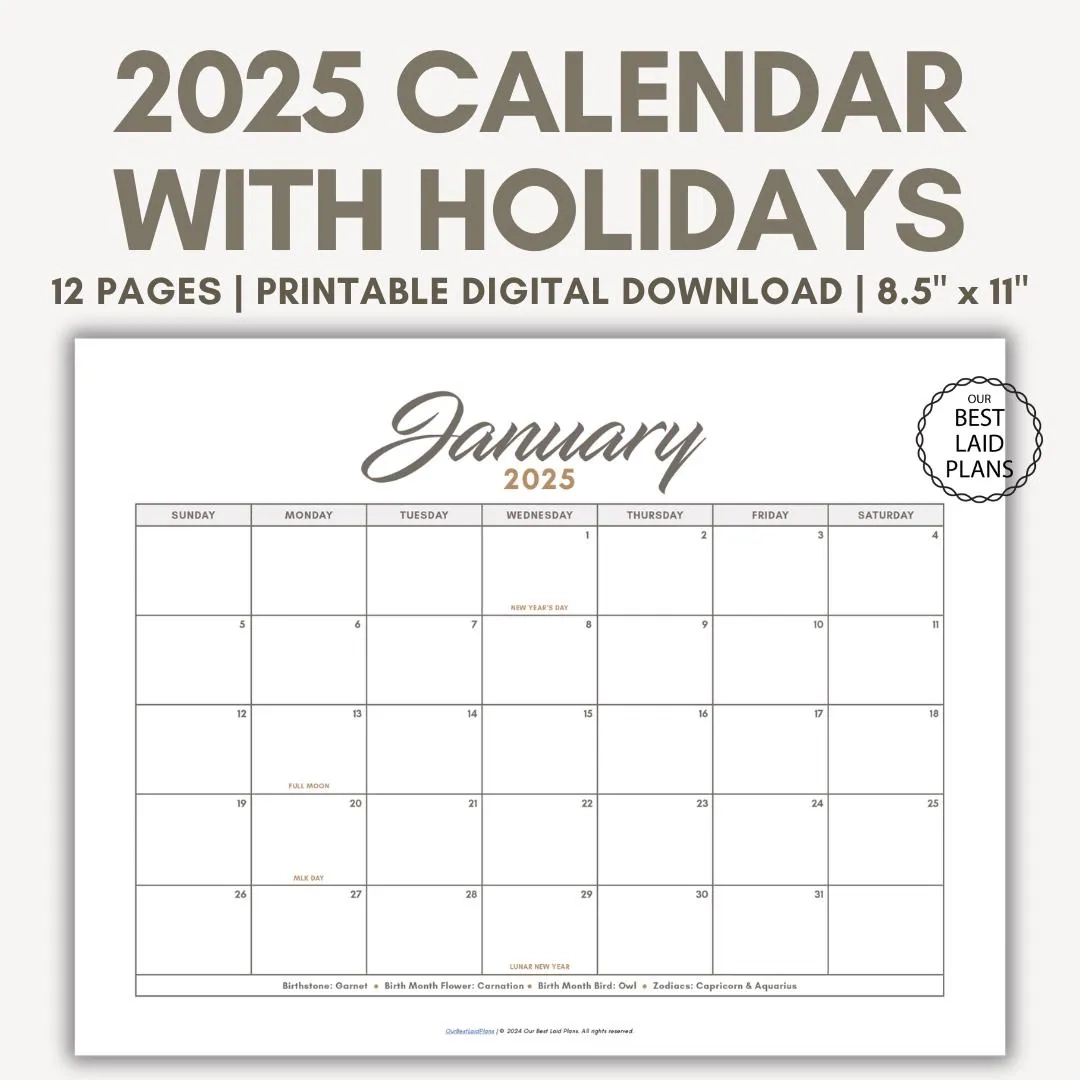 Blank Printable Calendar By Month 2025