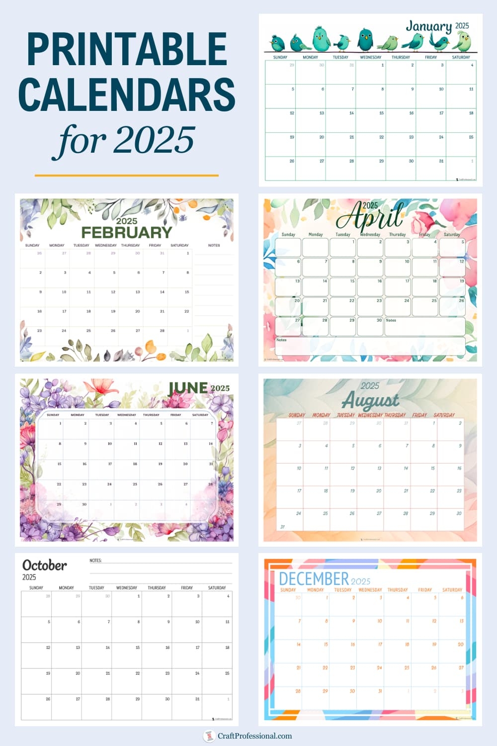 2025 Calendar Printable Pages Free Monthly Planners 2025 Calendar Printable Pages Free Monthly Planners