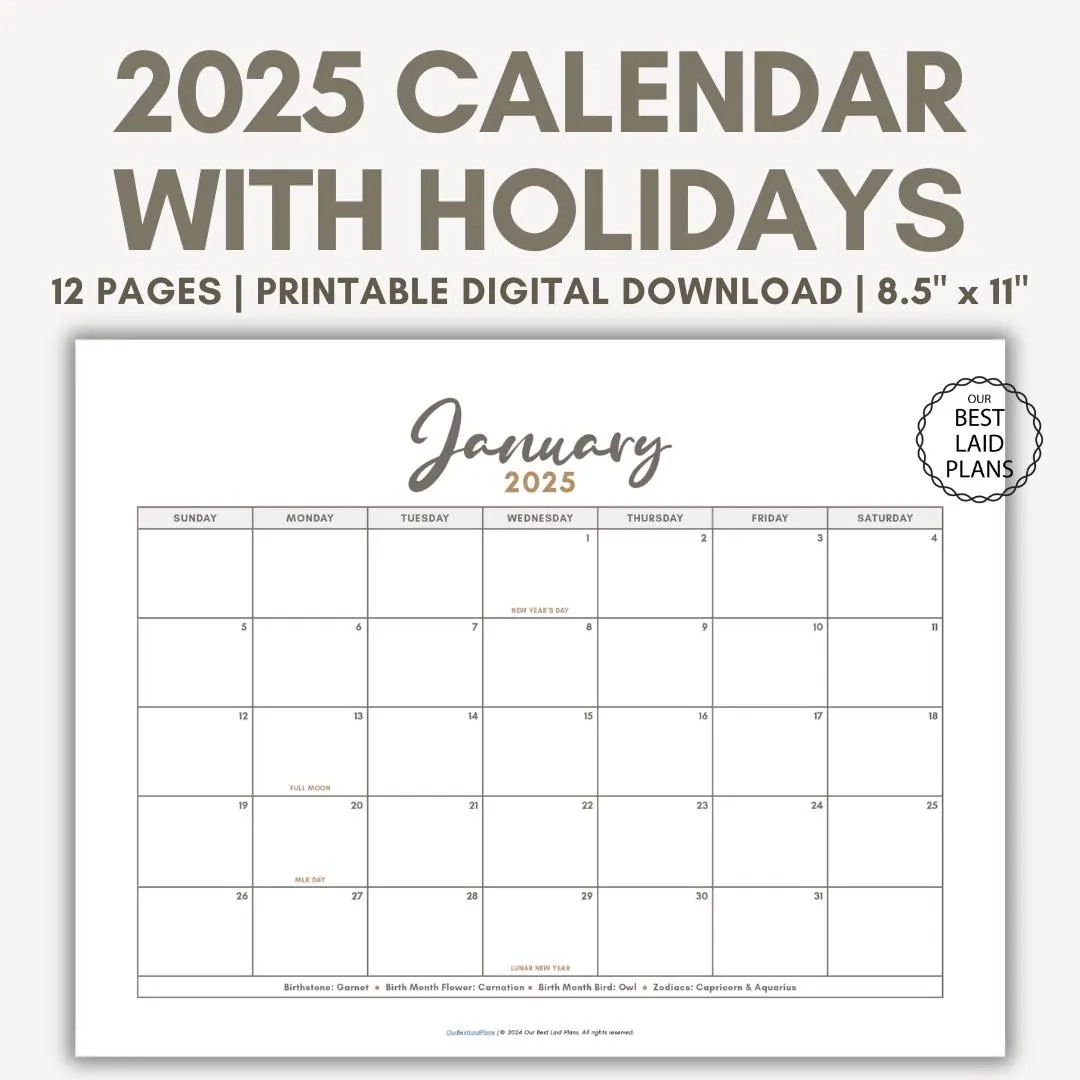 2025 Calendar Printable PDF 2025 Monthly Bundle Calendar Printable Year Annual 2025 Printable Calendar Landscape 2025 Calendar With Holidays Etsy 2025 Calendar Printable PDF 2025 Monthly Bundle Calendar Printable Year Annual 2025 Printable Calendar Landscape 2025 Calendar With Holidays Etsy
