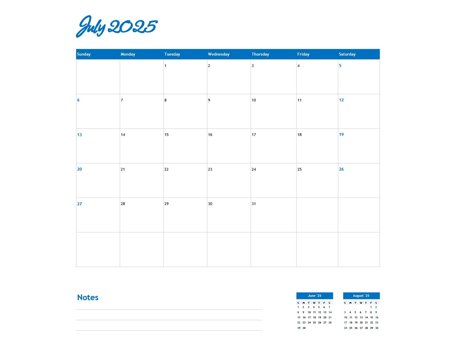 2025 Calendar Template Excel Google Sheets Highfile