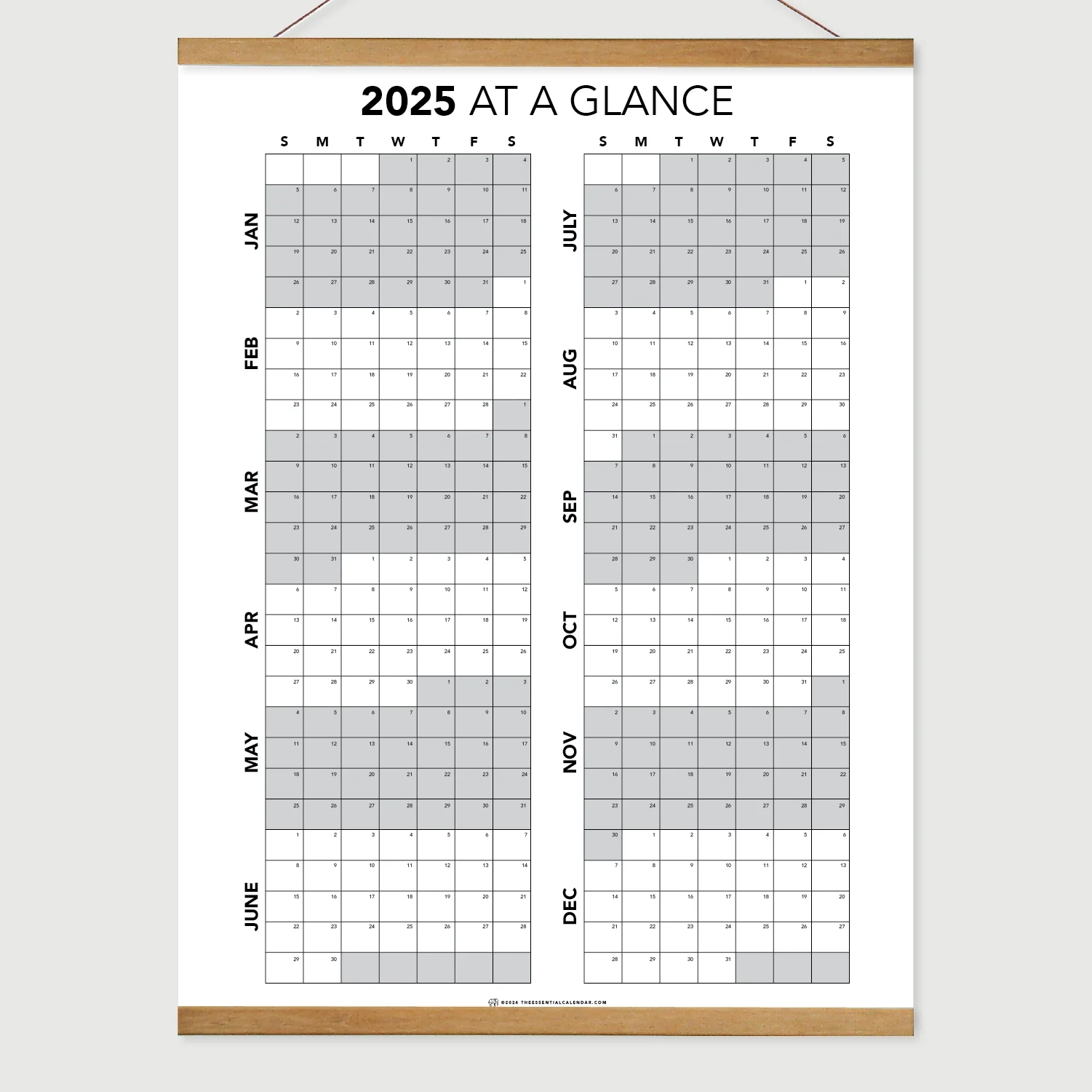 2025 Jan Dec At A Glance Sunday start 