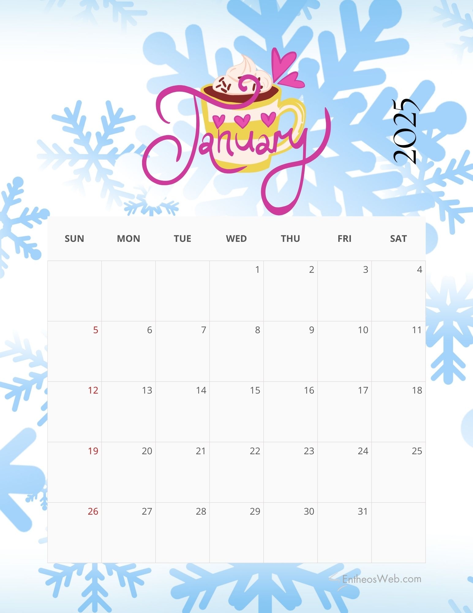 2025 Monthly Calendar Free PDF Printable EntheosWeb 2025 Monthly Calendar Free PDF Printable EntheosWeb