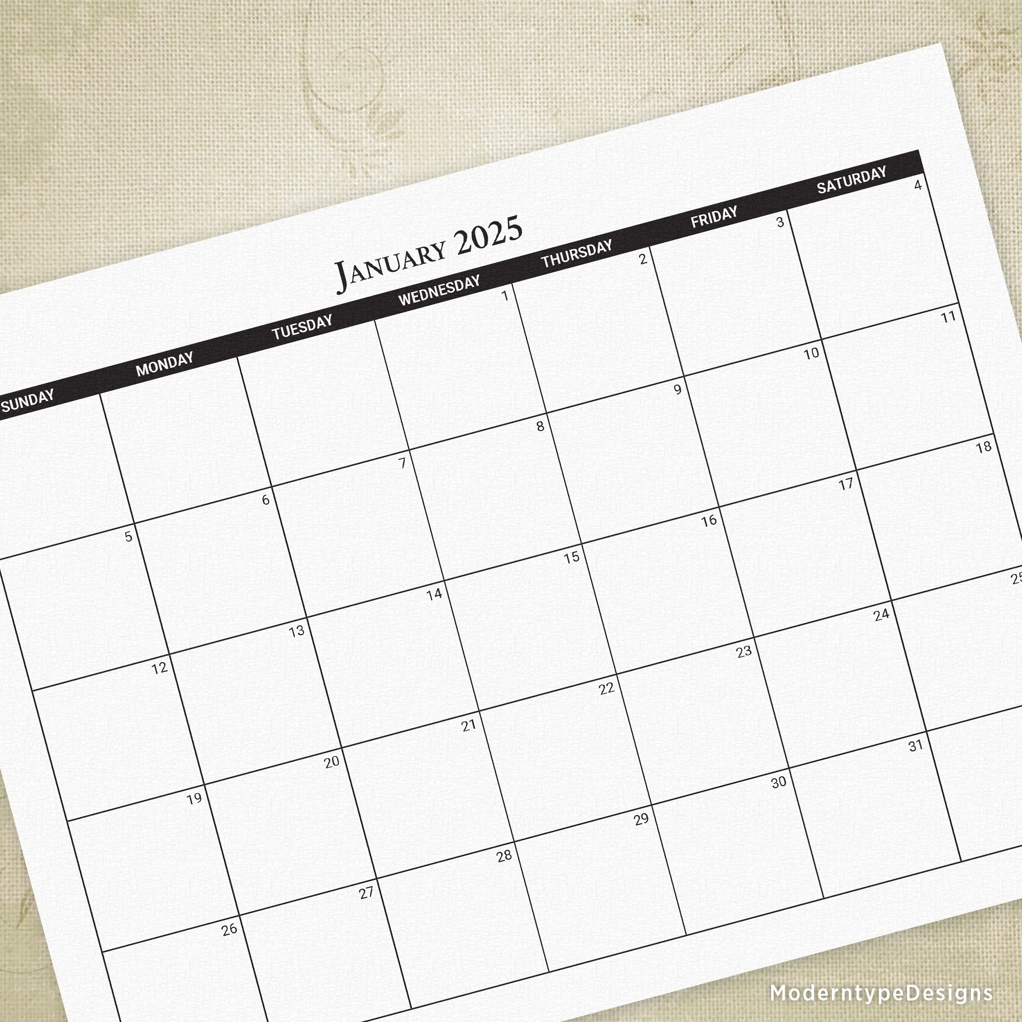2025 Monthly Printable Calendar 2025 Monthly Printable Calendar