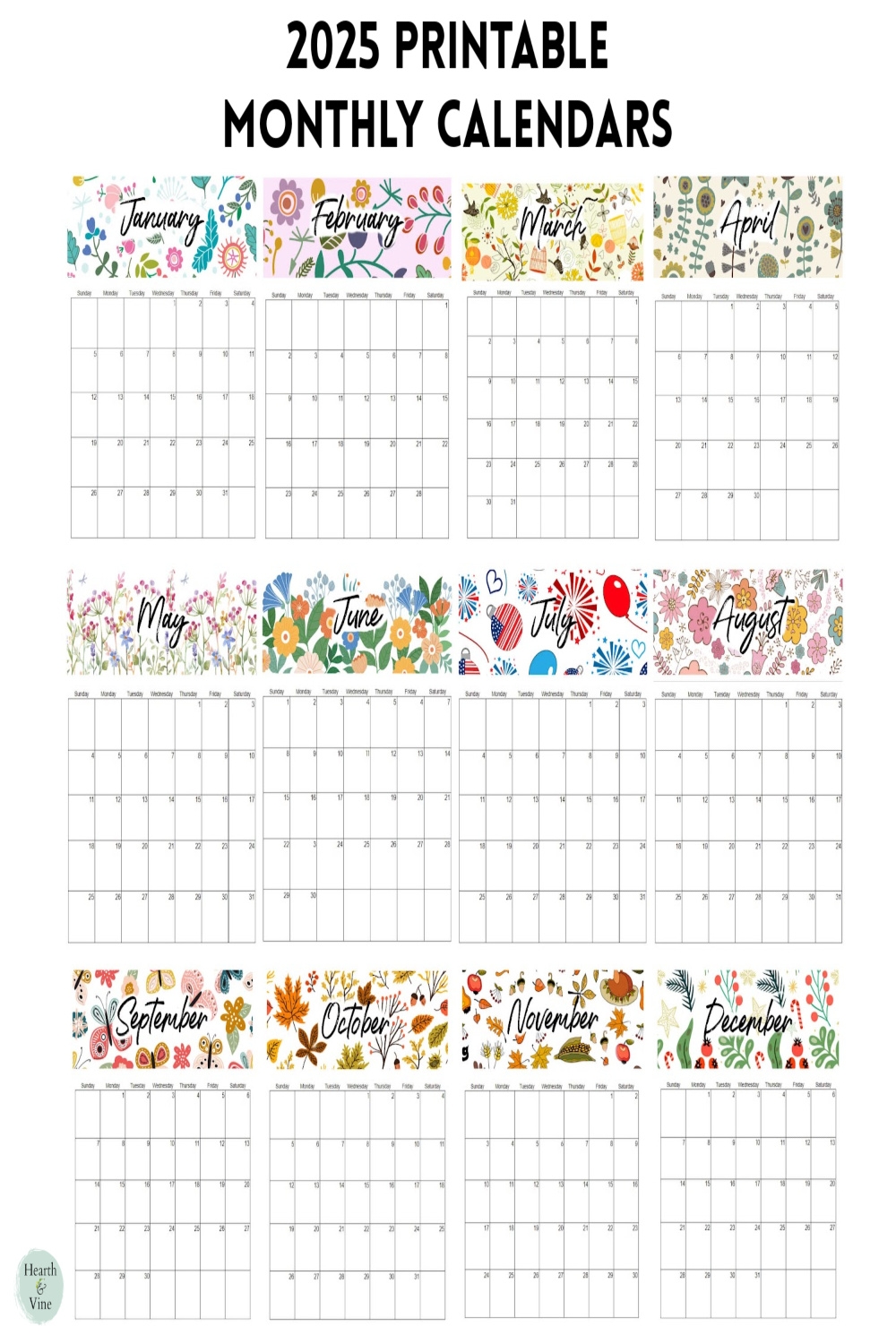 2025 Printable Free Calendar By Month 2025 Printable Free Calendar By Month