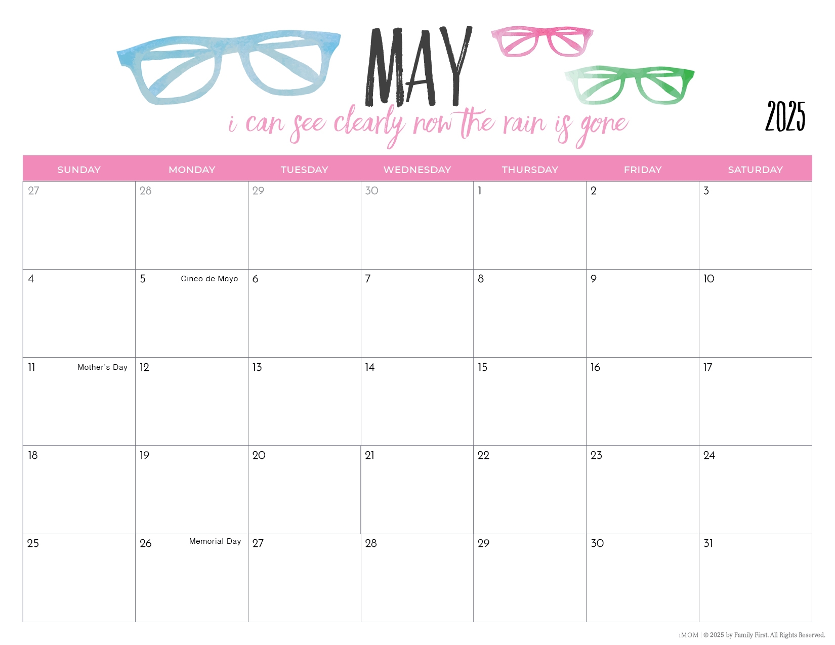 2025 Printable Blank Calendar With Holidays 2025 Printable Blank Calendar With Holidays