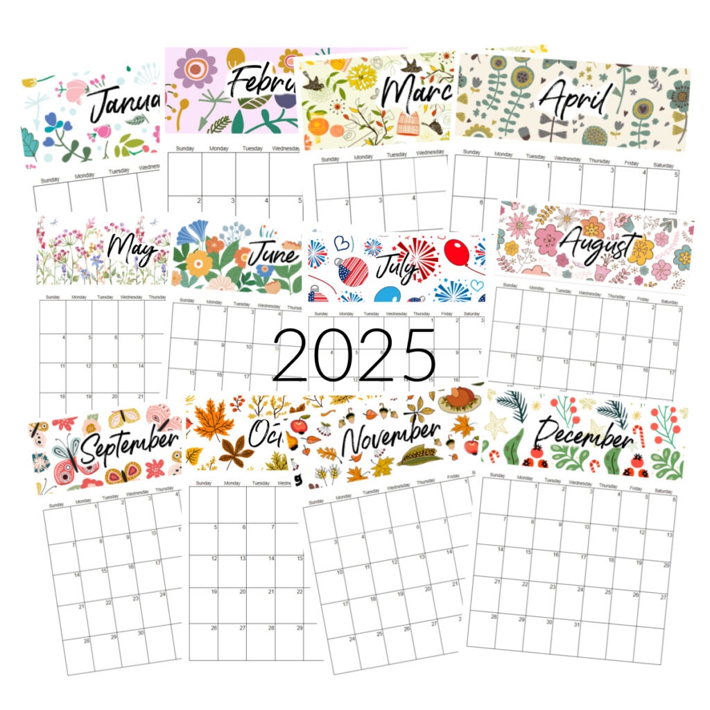 2025 Printable Calendars 2025 Printable Calendars