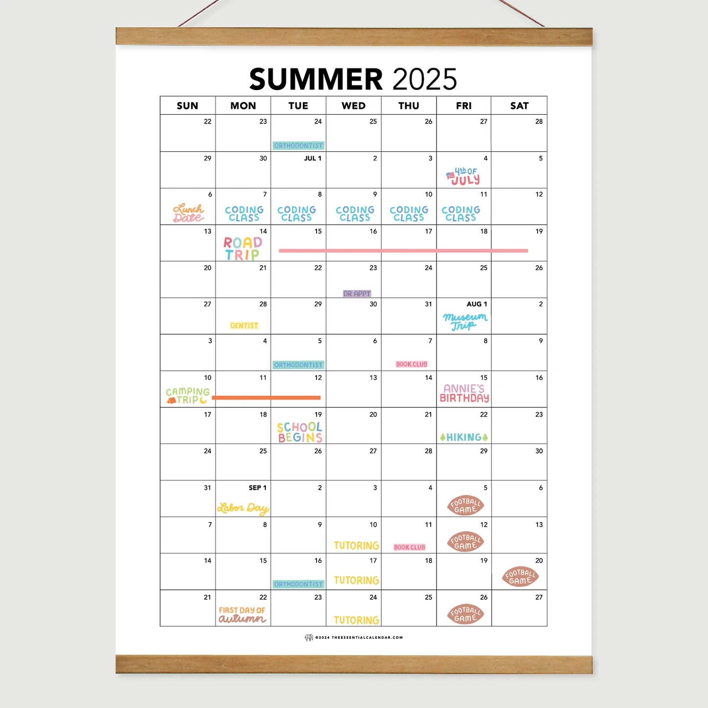 Summer Calendar 2025 Free Printable