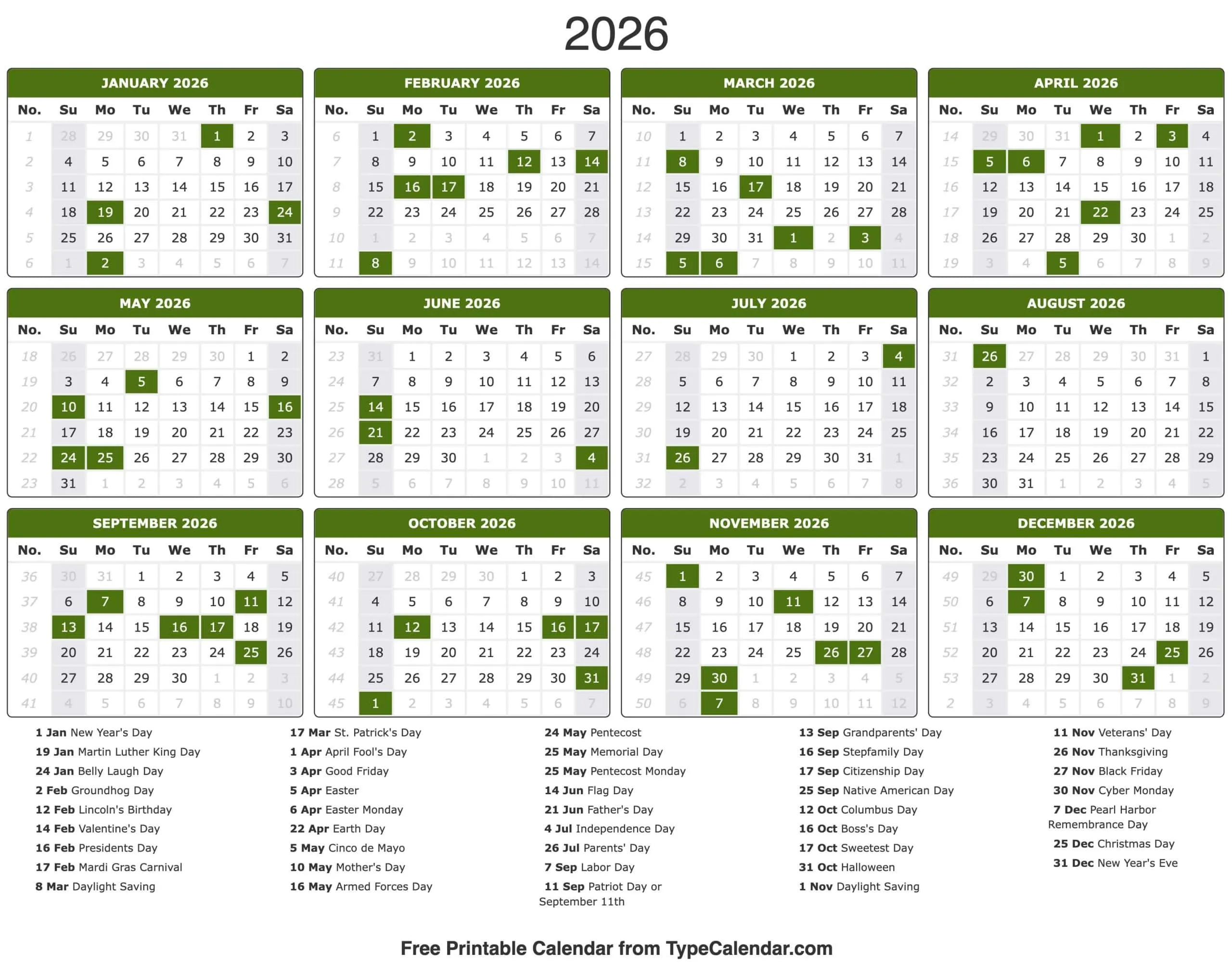 May 2026 Calendar With Holidays May 2026 Calendar With Holidays