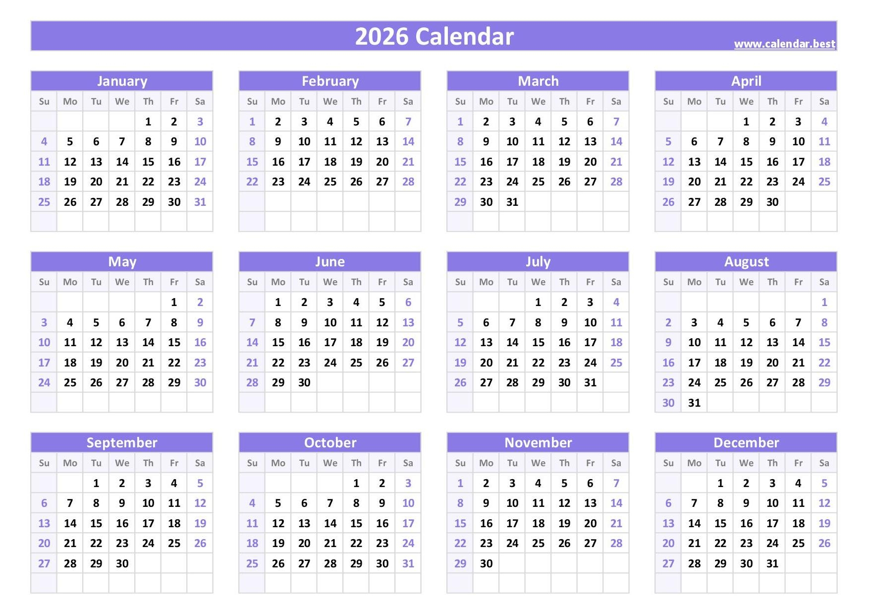 2026 Calendar With Week Numbers 2026 Calendar With Week Numbers