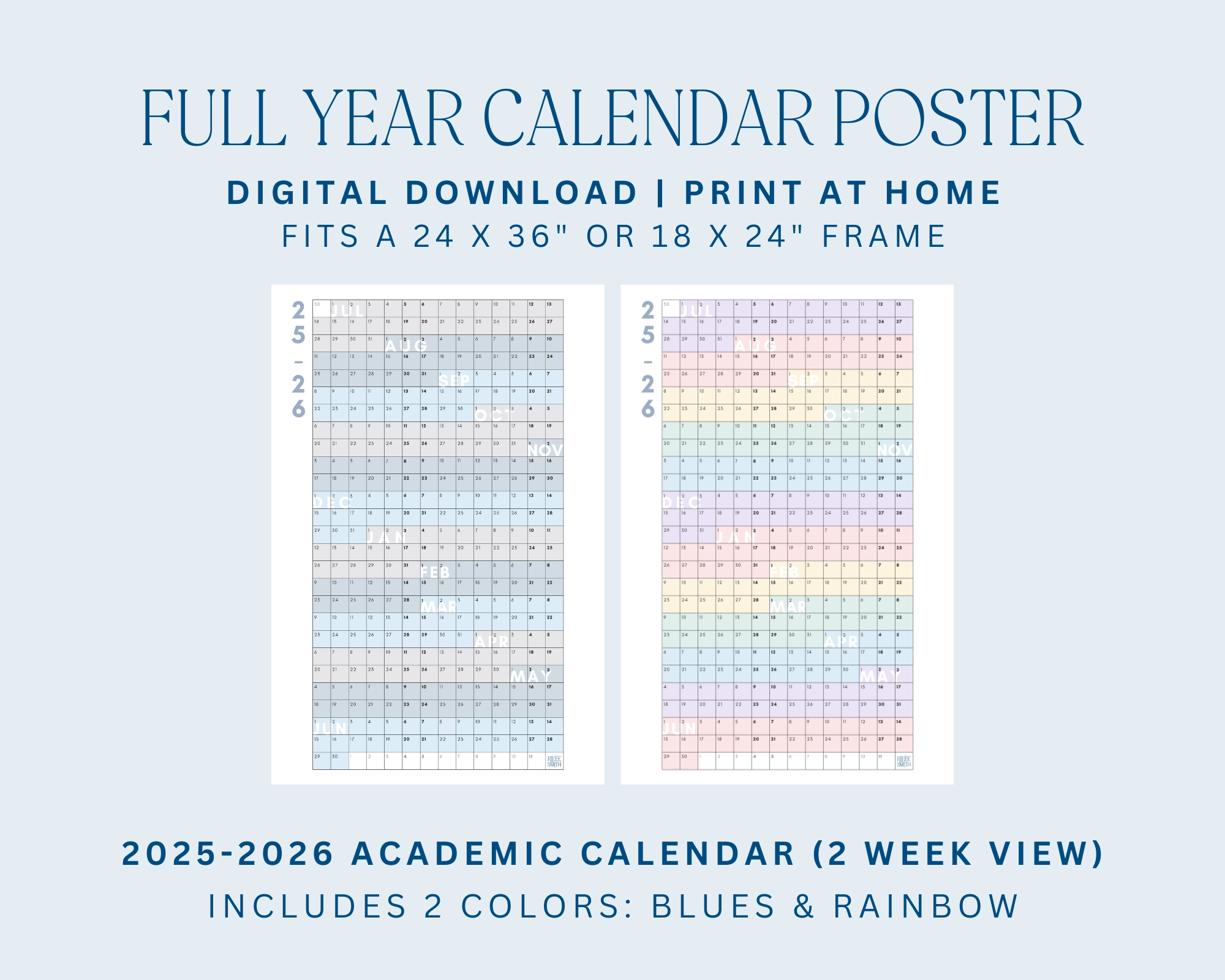 2026 Full Year Calendar Rilee Smith