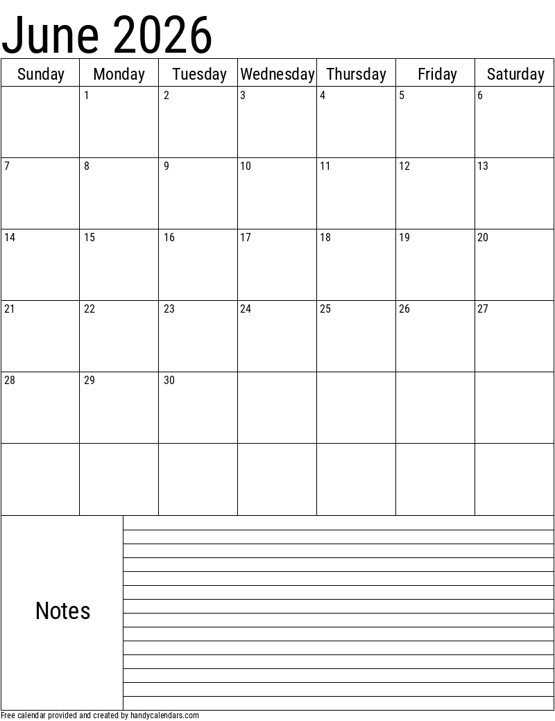 2026 June Calendars Handy Calendars 2026 June Calendars Handy Calendars