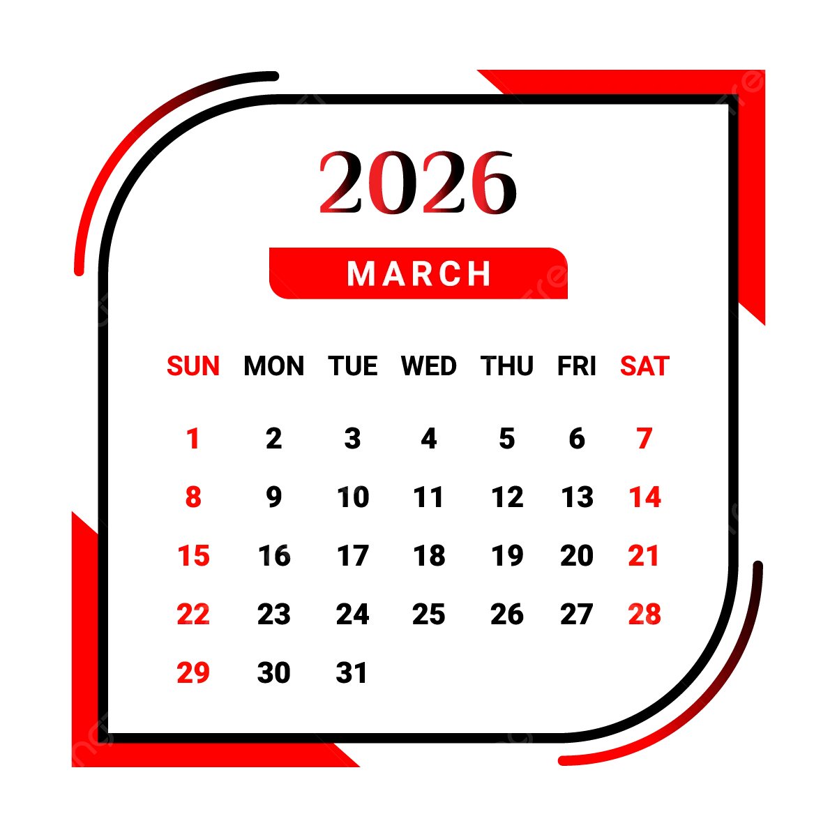 March 2026 Blank Calendar