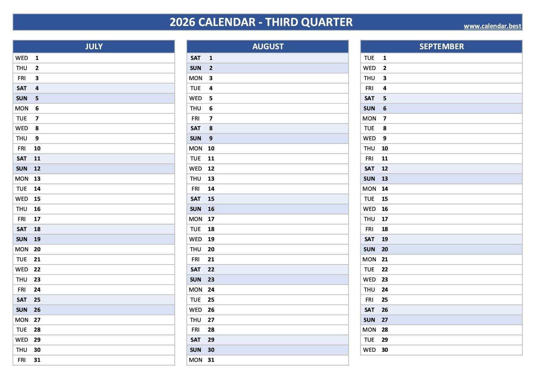 2026 Quarterly Calendar To Print 2026 Quarterly Calendar To Print