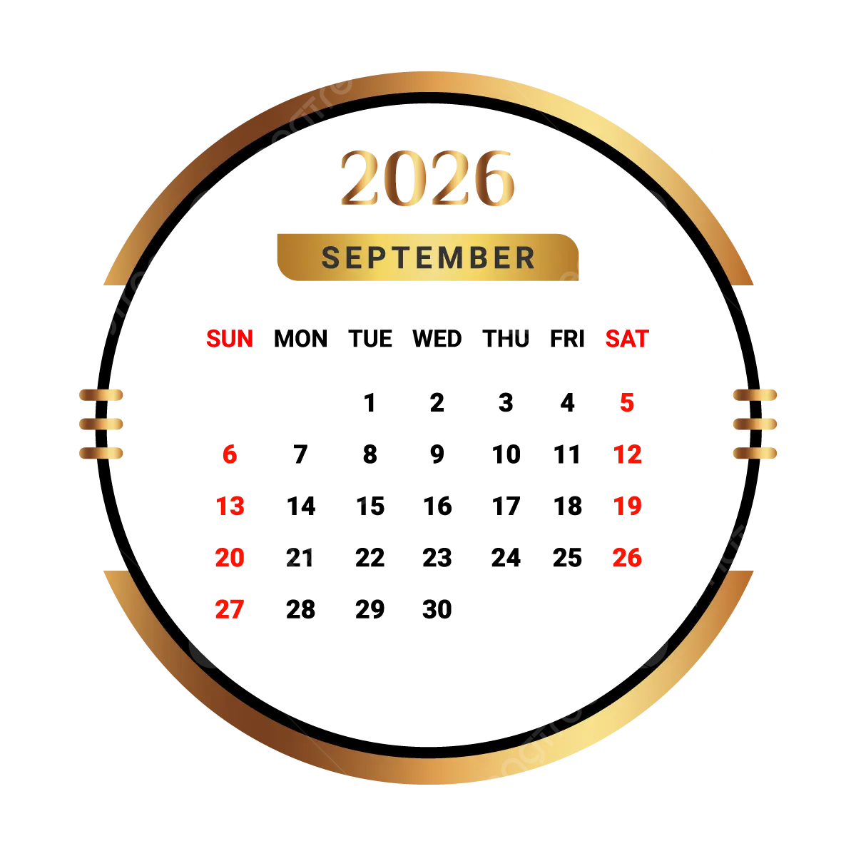 2026 September Month Calendar With Golden And Black Vector Monthly Calendar Calendar September 2026 PNG And Vector With Transparent Background For Free Download 2026 September Month Calendar With Golden And Black Vector Monthly Calendar Calendar September 2026 PNG And Vector With Transparent Background For Free Download