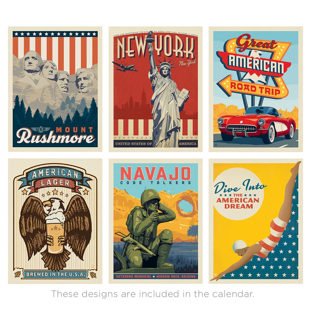 2026 Wall Calendar 250th Anniversary USA Anderson Design Group