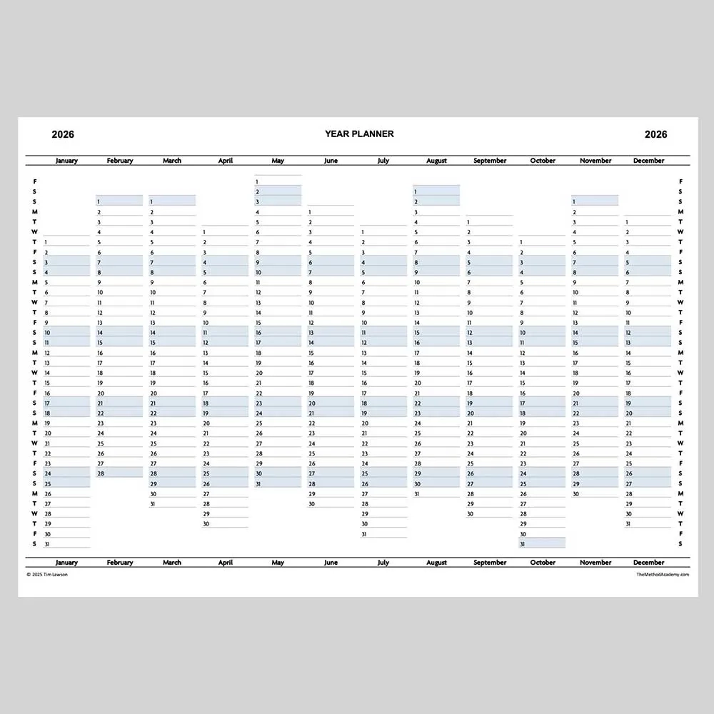 2026 Year Planner Calendar Download A4 Or A3 Printable 2026 Year Planner Calendar Download A4 Or A3 Printable