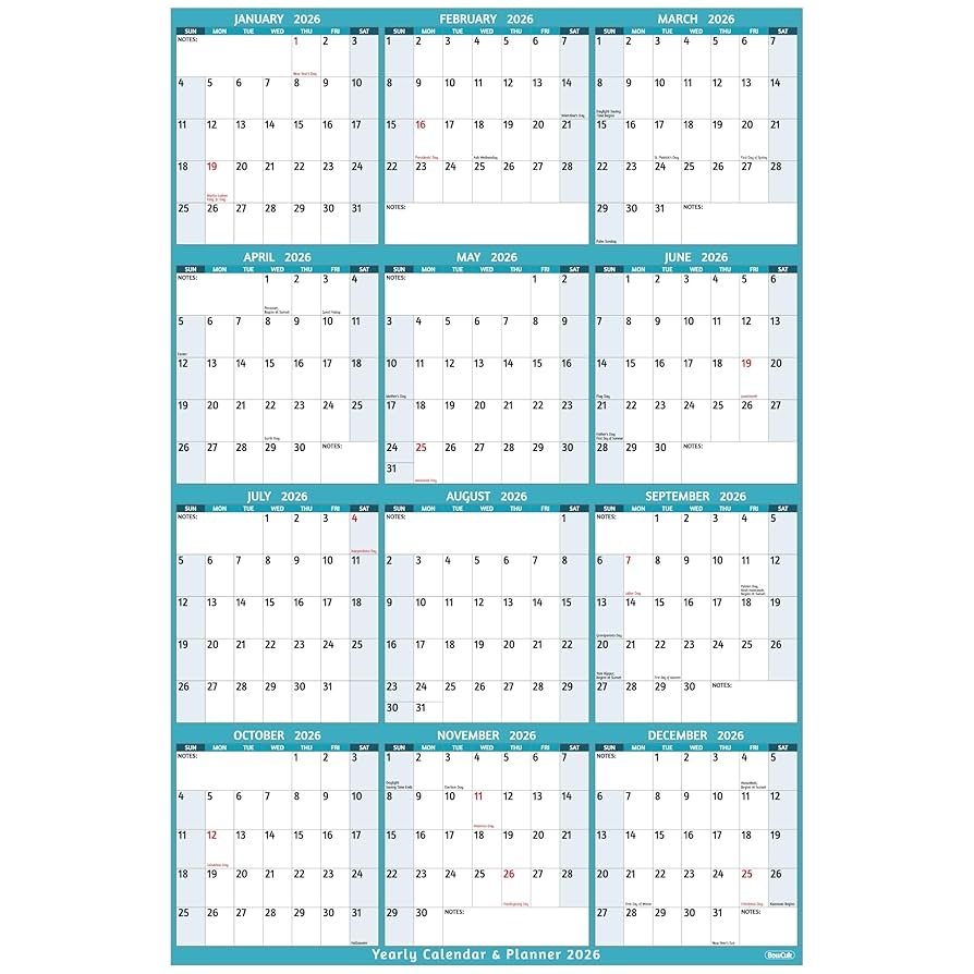 Calendar For The Year 2026
