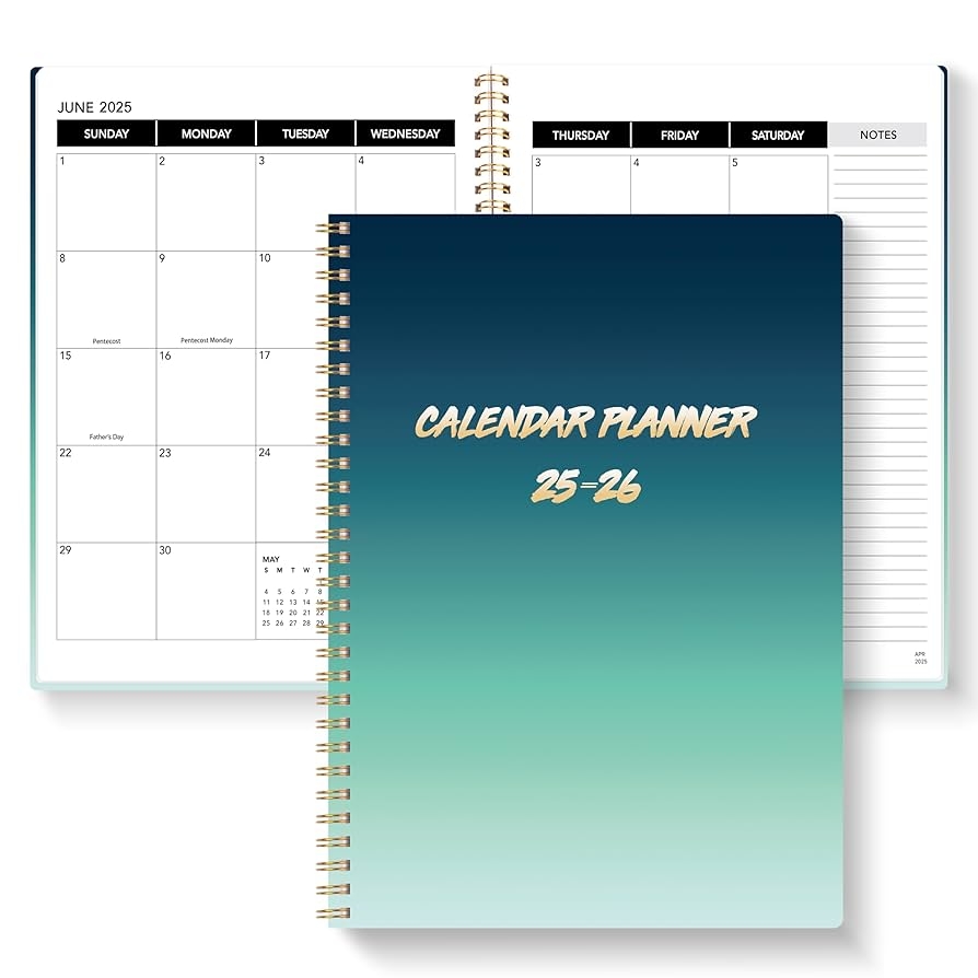 Amazon Monthly Planner 2025 2026 24 Months Calendar January 2025 December 2026 8 5 X 11 Academic Hard PVC Cover With Spiral Bound Perfect For School Office Women Men Office Products