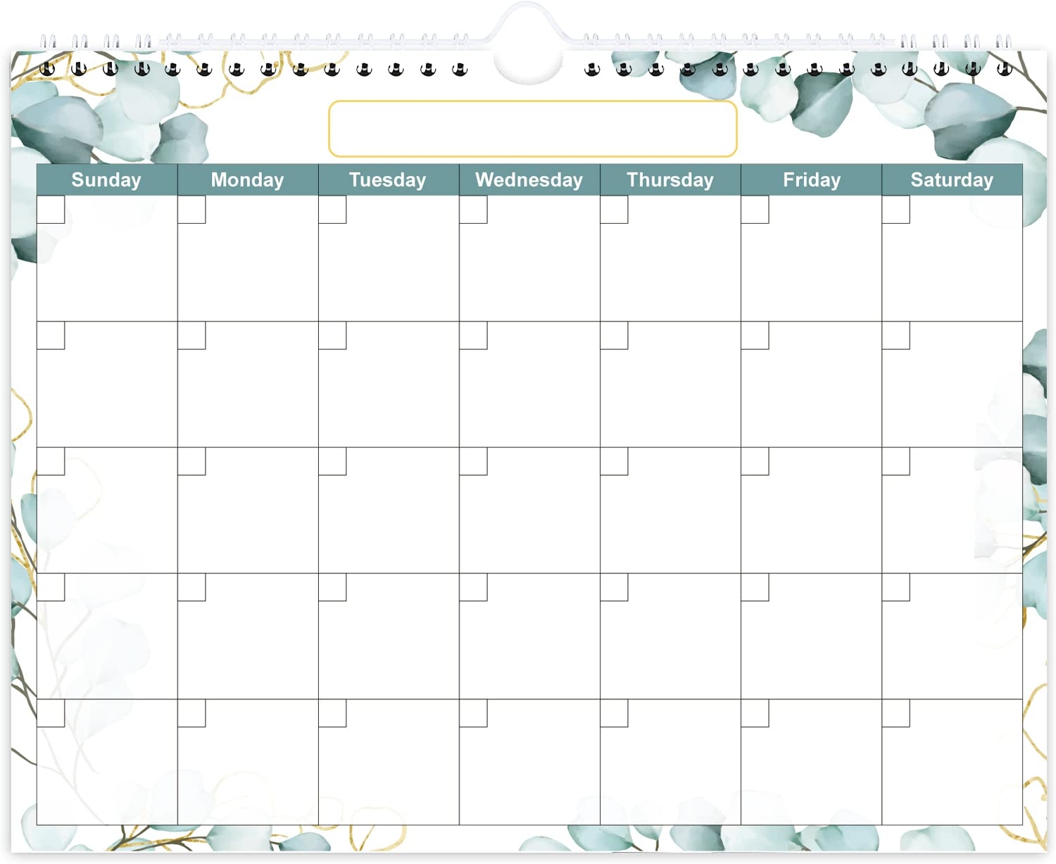 Printable Blank 12 Month Calendar 2025