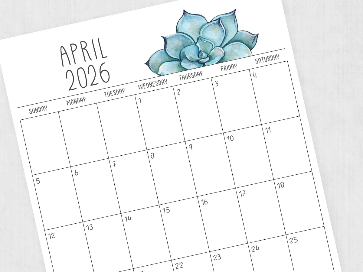 April 2026 Calendar Printable PDF Templates