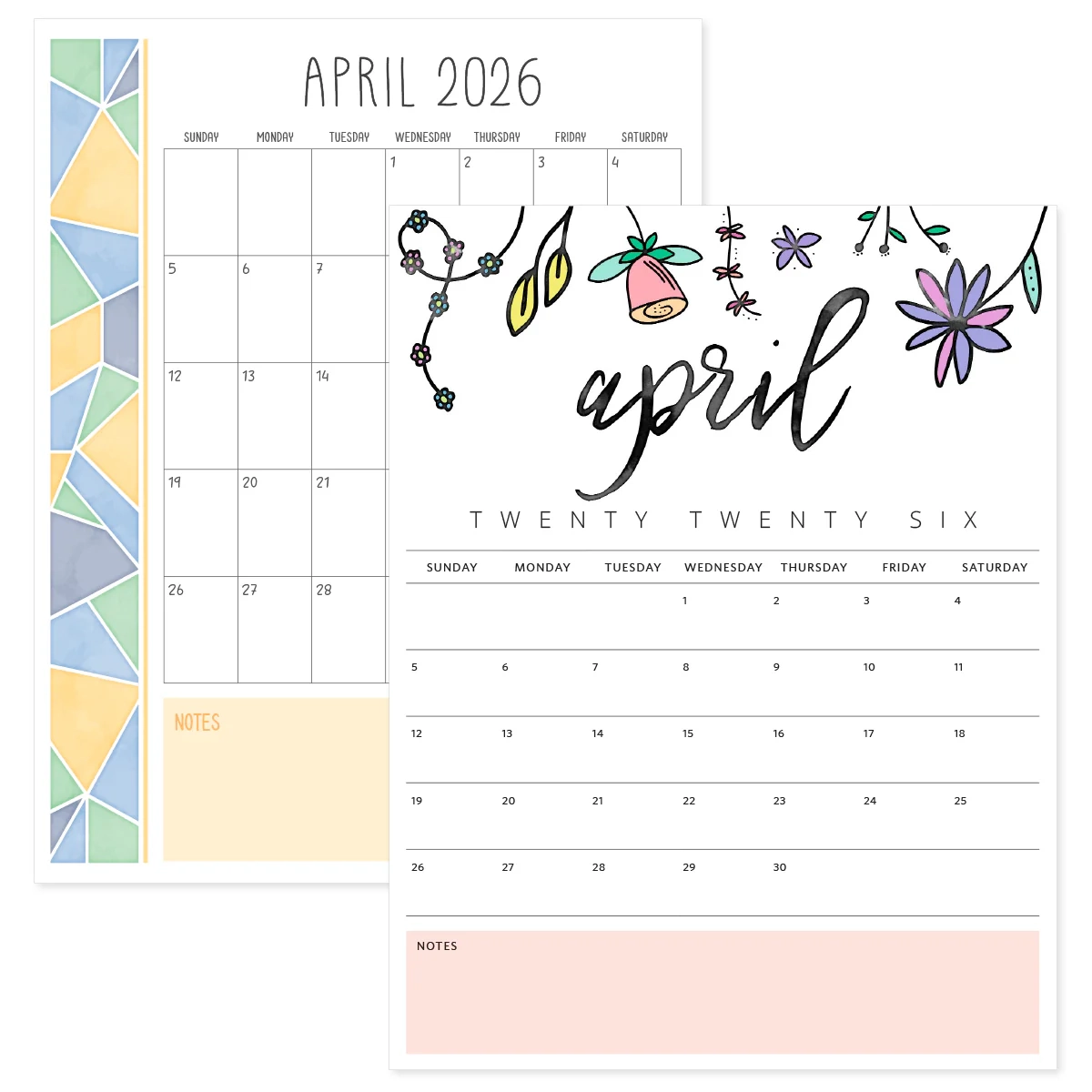 April 2026 Calendar Printable PDF Templates April 2026 Calendar Printable PDF Templates