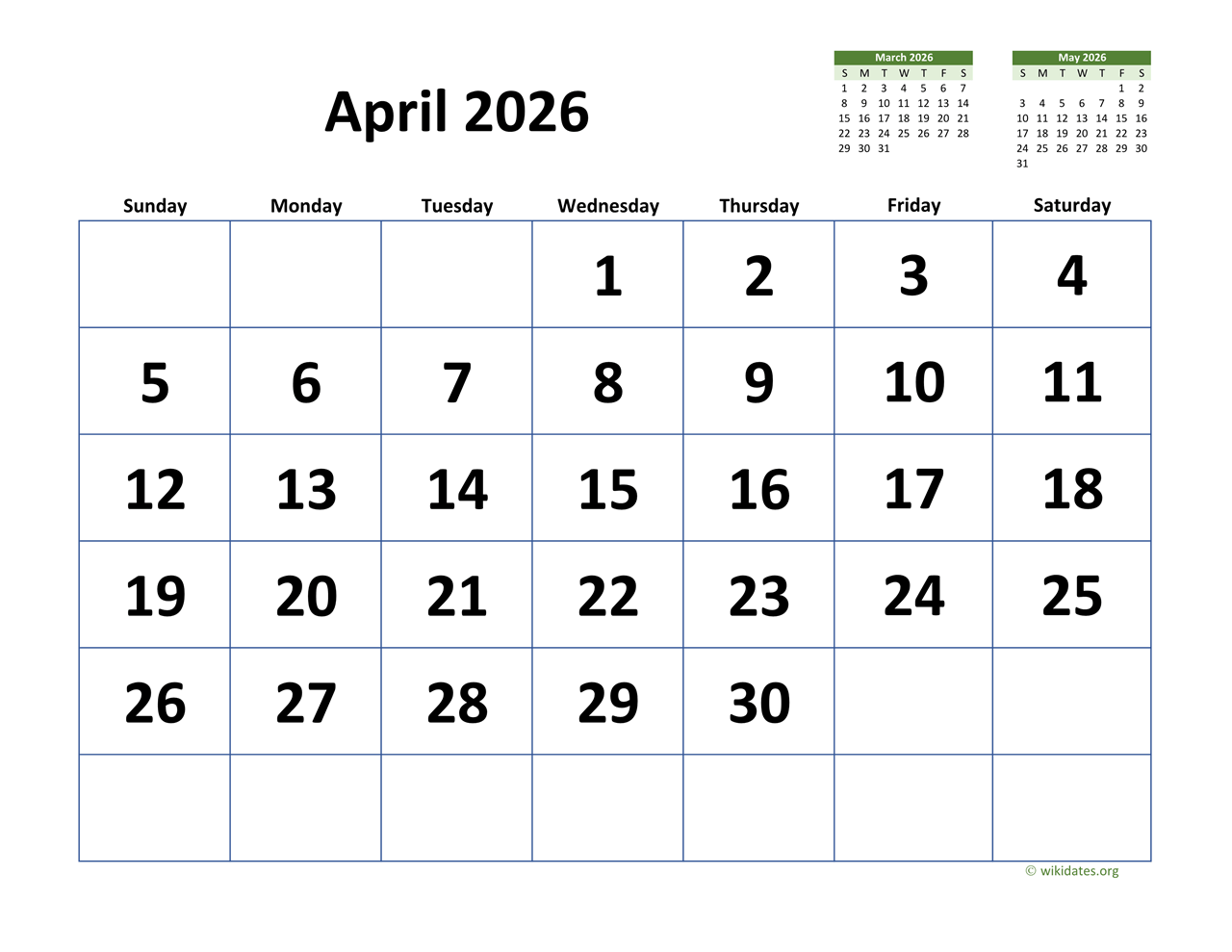 March And April 2026 Calendar March And April 2026 Calendar
