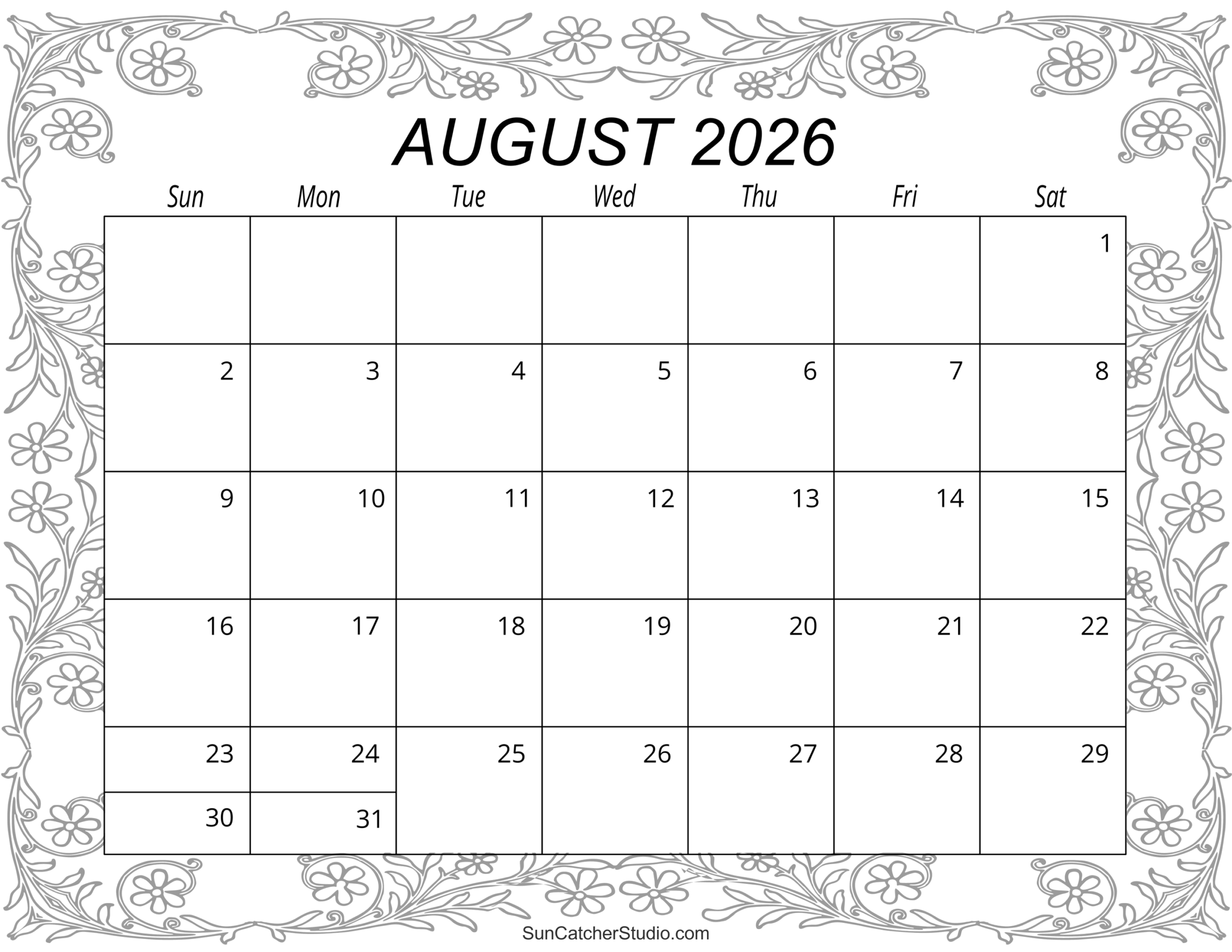 August 2026 Calendar Free Printable Free Printables Monograms Design Tools Patterns DIY Projects August 2026 Calendar Free Printable Free Printables Monograms Design Tools Patterns DIY Projects