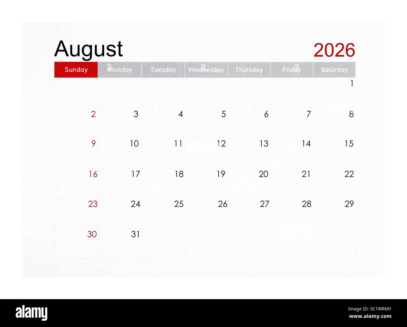 August 2026 Cut Out Stock Images Pictures Alamy