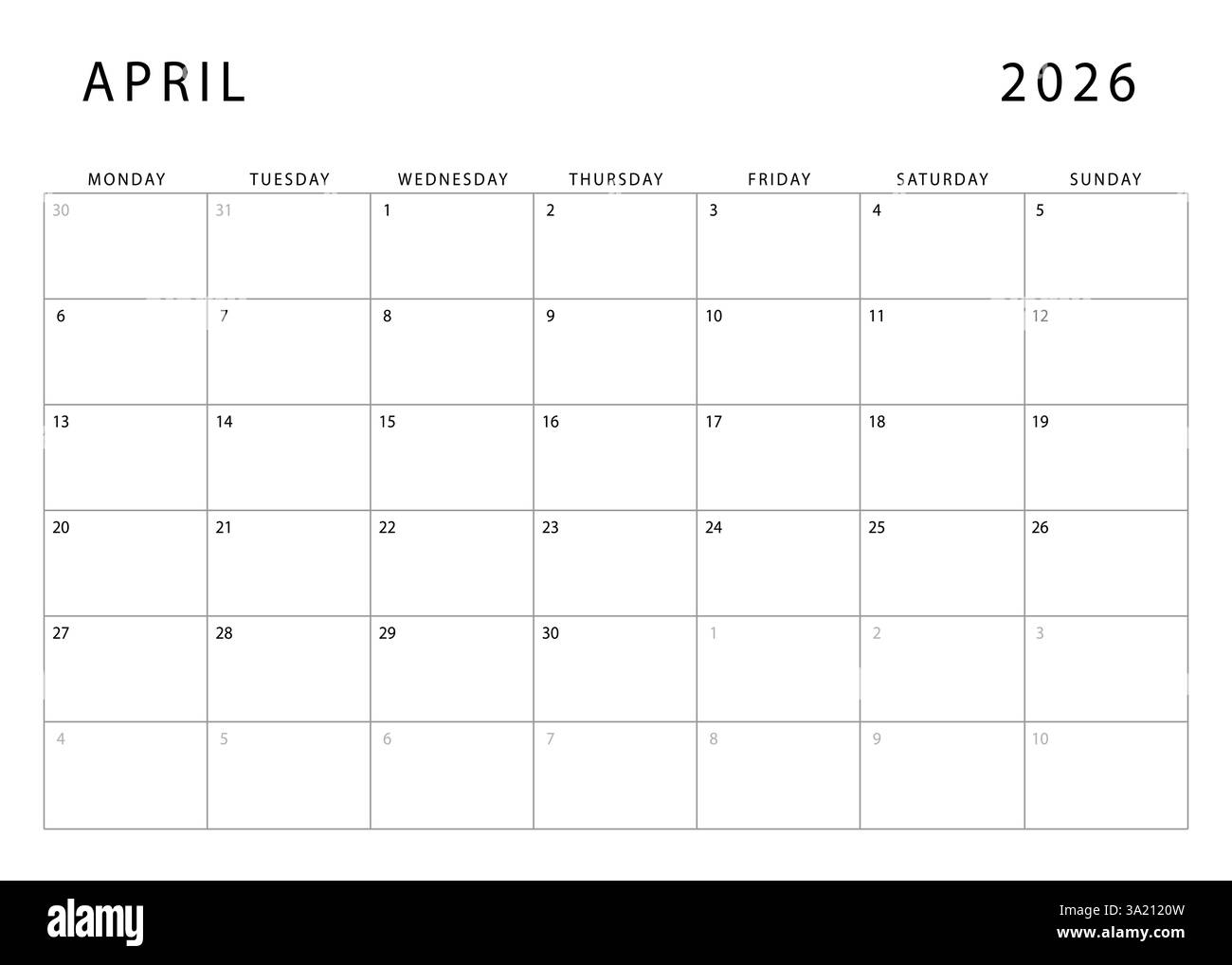Calendar 2026 Black And White Stock Photos Images Alamy