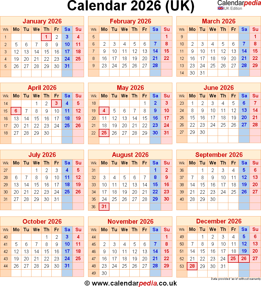 Calendar 2026 UK With Bank Holidays And PDF Excel Word Templates Calendar 2026 UK With Bank Holidays And PDF Excel Word Templates