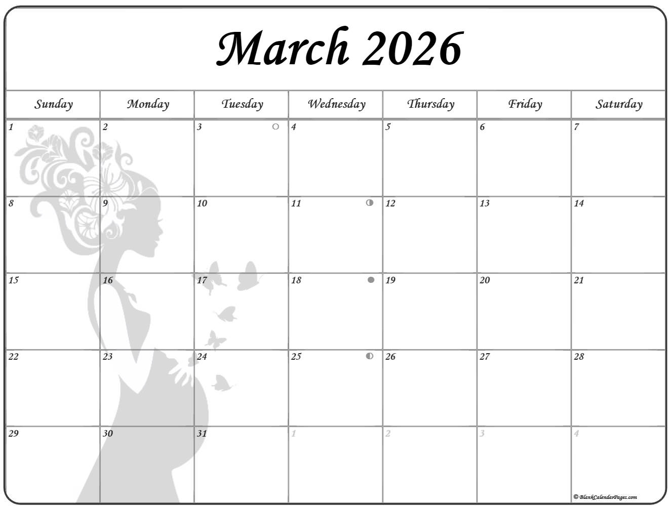 March 2026 Calendar Page
