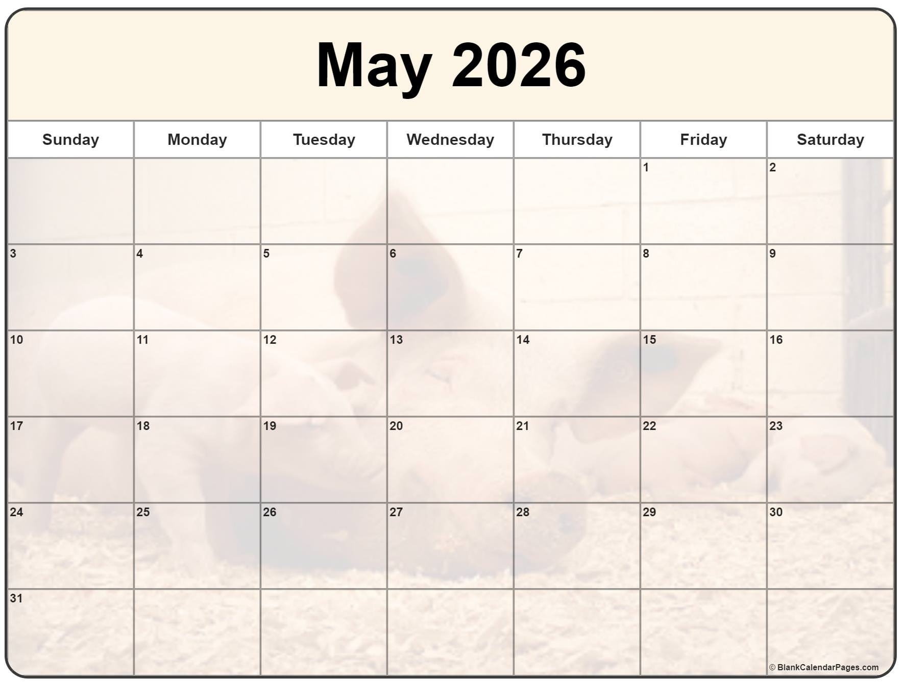 Collection Of May 2026 Photo Calendars With Image Filters 