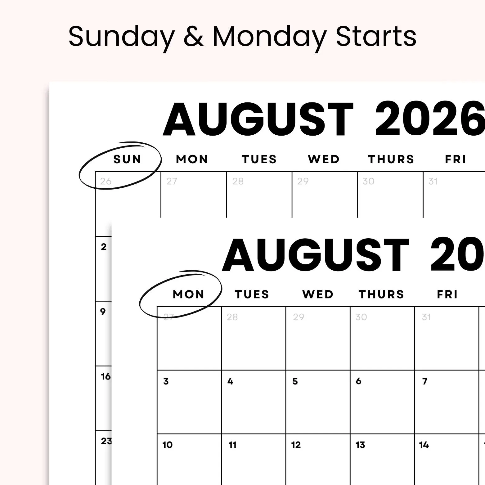August 2026 Calendar Printable August 2026 Calendar Printable