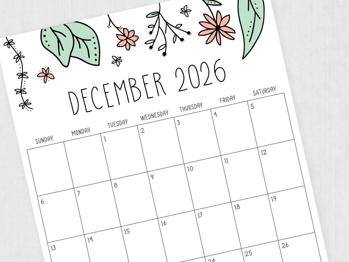 December 2026 Calendar Printable PDF Templates December 2026 Calendar Printable PDF Templates