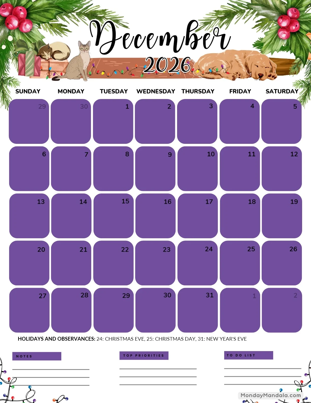 Blank Calendar Template December 2026 Blank Calendar Template December 2026