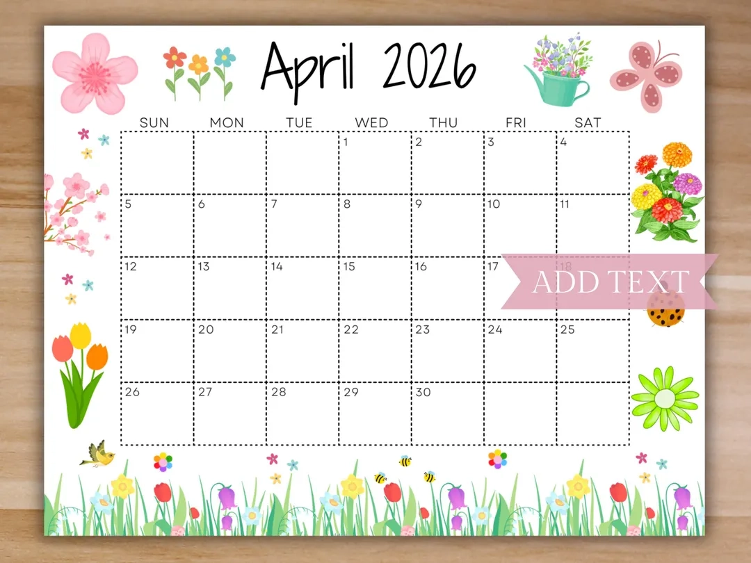 EDITABLE April 2026 Calendar Printable Calendar Cute Spring Calendar Monthly Calendar Homeschool Calendar Kids Calendar Springtime Etsy EDITABLE April 2026 Calendar Printable Calendar Cute Spring Calendar Monthly Calendar Homeschool Calendar Kids Calendar Springtime Etsy