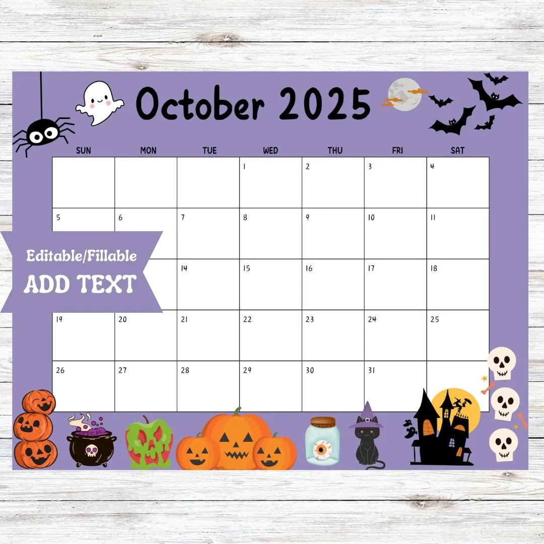 Blank Calendar October 2025 Printable