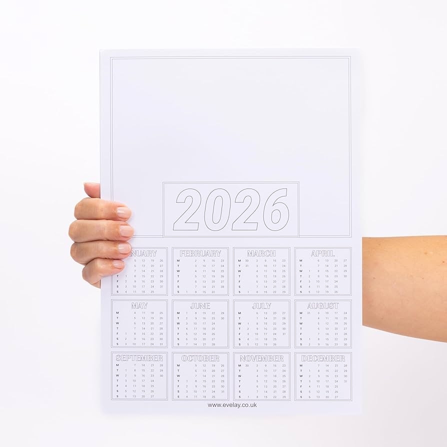 Evelay Pack Of 40 Blank 2026 Calendar A4 Year To View White DIY Planner Sheets For Personalised Photo Crafts Home School Office Organiser Amazon co uk Stationery Office Supplies Evelay Pack Of 40 Blank 2026 Calendar A4 Year To View White DIY Planner Sheets For Personalised Photo Crafts Home School Office Organiser Amazon co uk Stationery Office Supplies