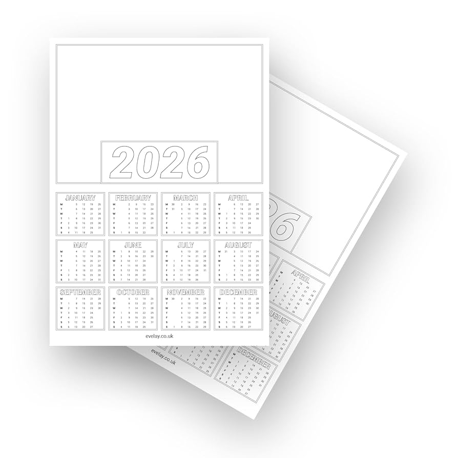 Evelay Pack Of 40 Blank 2026 Calendar A4 Year To View White DIY Planner Sheets For Personalised Photo Crafts Home School Office Organiser Amazon co uk Stationery Office Supplies Evelay Pack Of 40 Blank 2026 Calendar A4 Year To View White DIY Planner Sheets For Personalised Photo Crafts Home School Office Organiser Amazon co uk Stationery Office Supplies