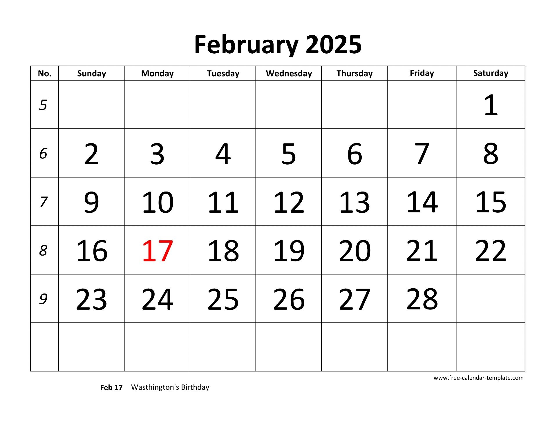 February 2025 Free Calendar Tempplate Free calendar template February 2025 Free Calendar Tempplate Free calendar template