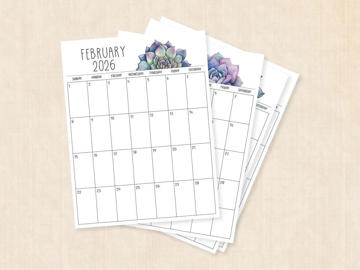 February 2026 Calendar Printable PDF Templates