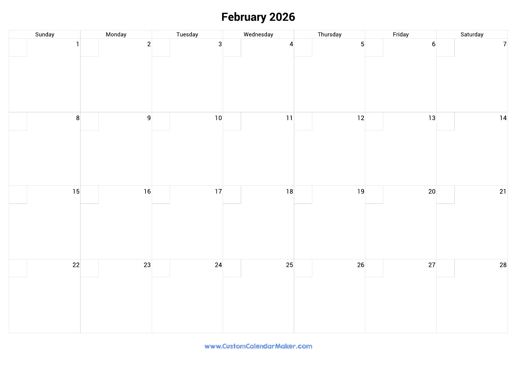 February 2026 Calendar