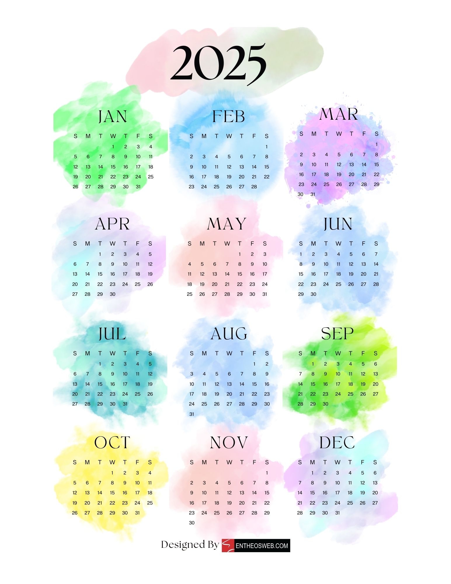 Free 2025 Calendars EntheosWeb Free 2025 Calendars EntheosWeb