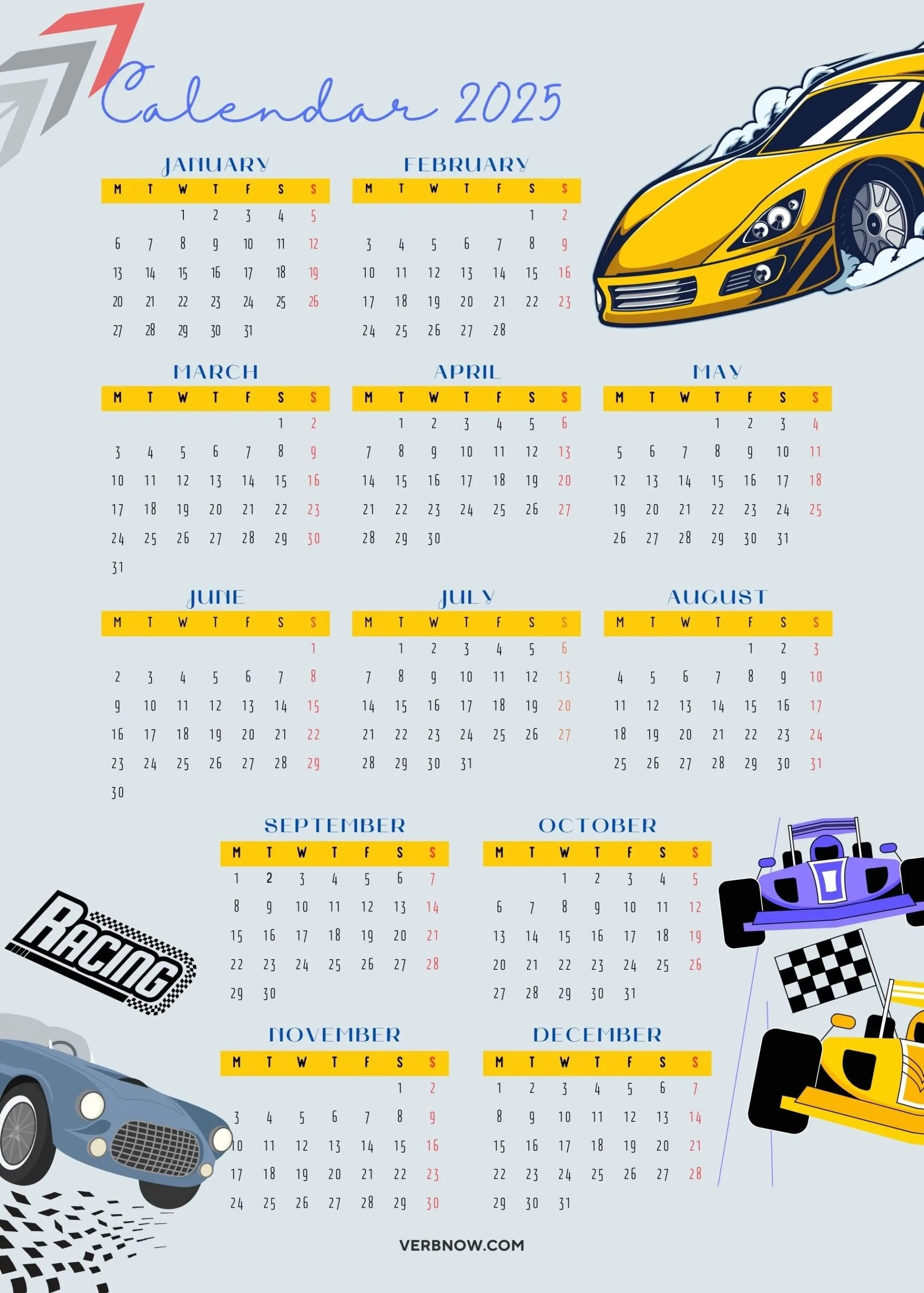 Free 2025 Year Calendar Templates Printable PDF And Customizable Free 2025 Year Calendar Templates Printable PDF And Customizable
