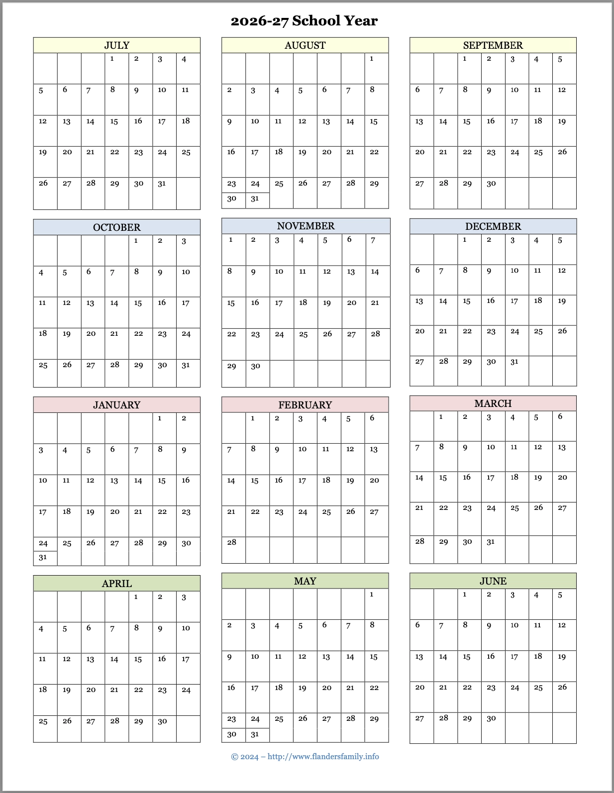 Free 2026 Calendars For Advanced Planning Flanders Family Home Life Free 2026 Calendars For Advanced Planning Flanders Family Home Life