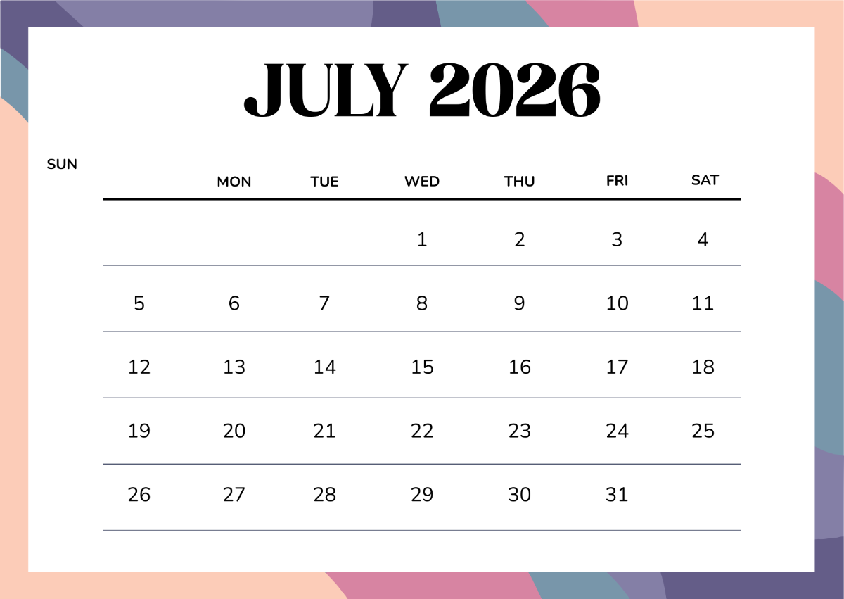 Free Abstract Background July 2026 Calendar Template To Edit Online Free Abstract Background July 2026 Calendar Template To Edit Online
