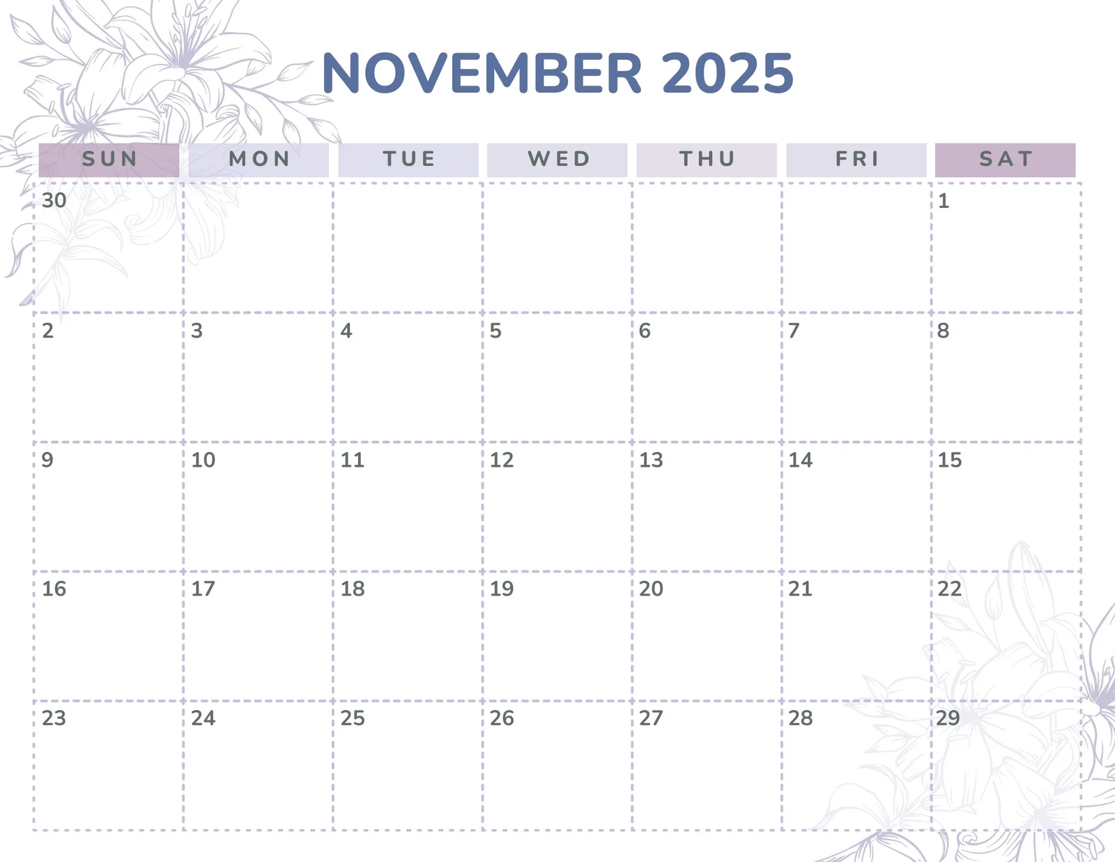 Free And Customizable November Templates Free And Customizable November Templates